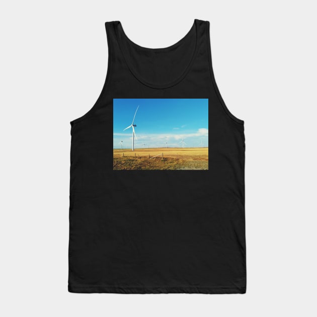 Wind turbine, Pincher Creek, Alberta, Canada. Tank Top by Nalidsa